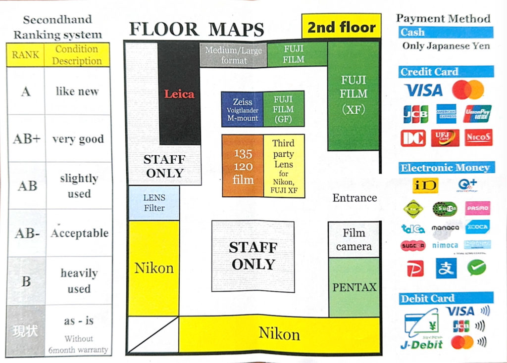 Fujiya Camera Nakano 2nd floor map.